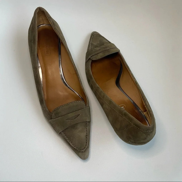 Coach Green Suede Loafer Low Heel - Picture 11 of 16